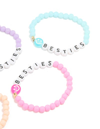 Kids Beaded Smiley Besties Bracelets 5-Pack - link has visual effect only