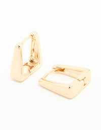 Gold Square Small Huggie Earrings - link has visual effect only