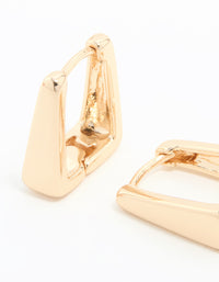 Gold Square Small Huggie Earrings - link has visual effect only