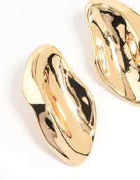 Gold Molten Oval Stud Earrings - link has visual effect only
