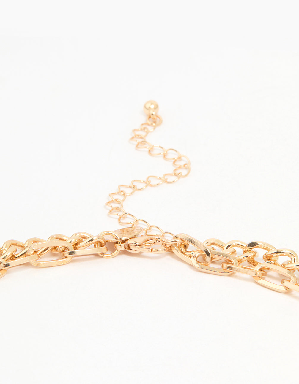 Gold Stone Hexagon & Organic Layered Necklace