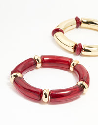 Gold Red Stretch Bangles 3-Pack - link has visual effect only