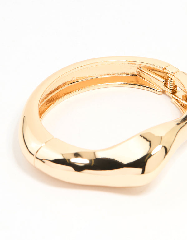 Gold Skinny Wave Wrist Cuff