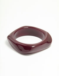 Dark Red Acrylic Square & Oval Bangle - link has visual effect only