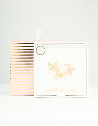 Gold Diamante Butterfly Trio Brooch - link has visual effect only