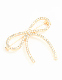 Gold Diamante Bow Brooch - link has visual effect only