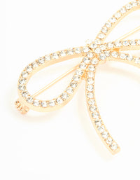 Gold Diamante Bow Brooch - link has visual effect only