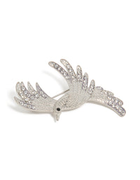 Silver Diamante Bird Brooch - link has visual effect only