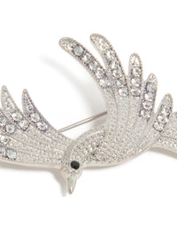 Silver Diamante Bird Brooch - link has visual effect only