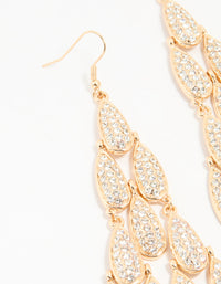 Gold Diamante Oval Large Drop Earrings - link has visual effect only