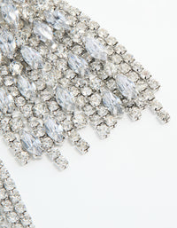 Silver Diamante Chain Drop Earrings - link has visual effect only