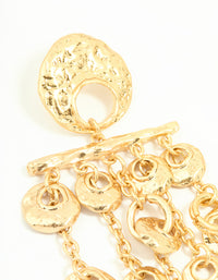 Worn Gold Large Disc Drop Earrings - link has visual effect only