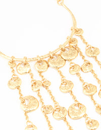 Gold Fringe Disc Statement Necklace - link has visual effect only