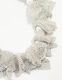 Silver Diamante Cluster Statement Necklace - link has visual effect only