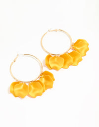 Gold Orange Petal Large Hoop Earrings - link has visual effect only