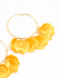 Gold Orange Petal Large Hoop Earrings - link has visual effect only