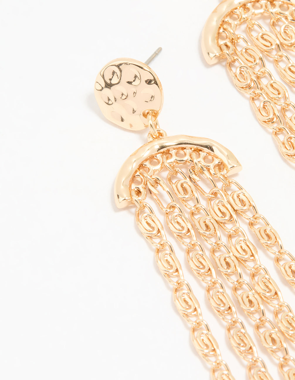 Gold Molten Chain Drop Earrings