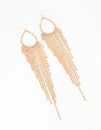 Gold Cupchain Fringe Drop Earrings - link has visual effect only