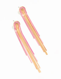 Gold Pink Cupchain Drop Earrings - link has visual effect only