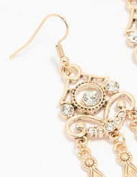 Antique Gold Diamante Hook Earrings - link has visual effect only