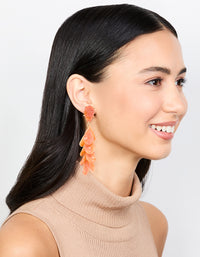 Orange Acrylic Petal Cluster Drop Earrings - link has visual effect only