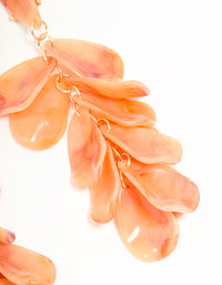 Orange Acrylic Petal Cluster Drop Earrings - link has visual effect only