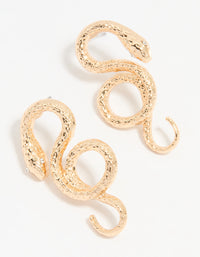 Gold Swirling Snake Stud Earrings - link has visual effect only