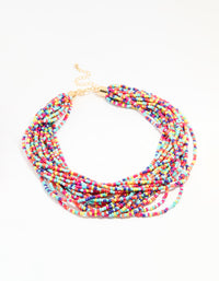 Gold Rainbow Beaded Layered Necklace - link has visual effect only