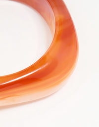 Orange Acrylic Square & Oval Bangle - link has visual effect only