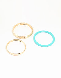 Gold & Blue Bangles 3-Pack - link has visual effect only