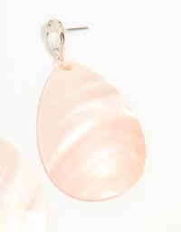 Rose Gold Genuine Shell Petal Drop Earrings - link has visual effect only