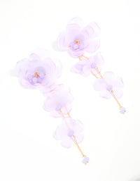 Gold Lilac Ethereal Flower Petal Drop Earrings - link has visual effect only