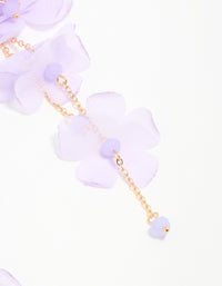 Gold Lilac Ethereal Flower Petal Drop Earrings - link has visual effect only