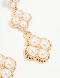 Rose Gold Pearl Flower Drop Earrings - link has visual effect only