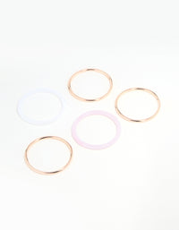Rose Gold Pink & Cream Tortoiseshell Bangles 5-Pack - link has visual effect only