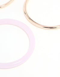 Rose Gold Pink & Cream Tortoiseshell Bangles 5-Pack - link has visual effect only