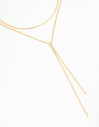 Gold Plated Chain Layered Y- Necklace - link has visual effect only