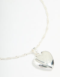 Silver Plated Letter L Heart Locket Necklace - link has visual effect only