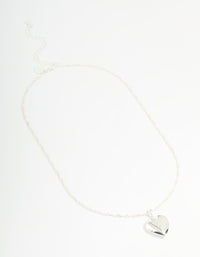 Silver Plated Letter L Heart Locket Necklace - link has visual effect only