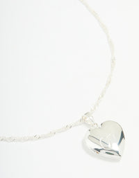 Silver Plated Letter A Heart Locket Necklace - link has visual effect only