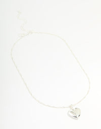 Silver Plated Letter S Heart Locket Necklace - link has visual effect only