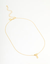 Gold Plated Bubble Letter T Necklace - link has visual effect only