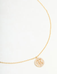 Gold Plated Cubic Zirconia Gemini Circle Necklace - link has visual effect only