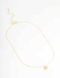 Gold Plated Cubic Zirconia Cancer Circle Necklace - link has visual effect only