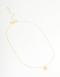 Gold Plated Cubic Zirconia Sagittarius Circle Necklace - link has visual effect only