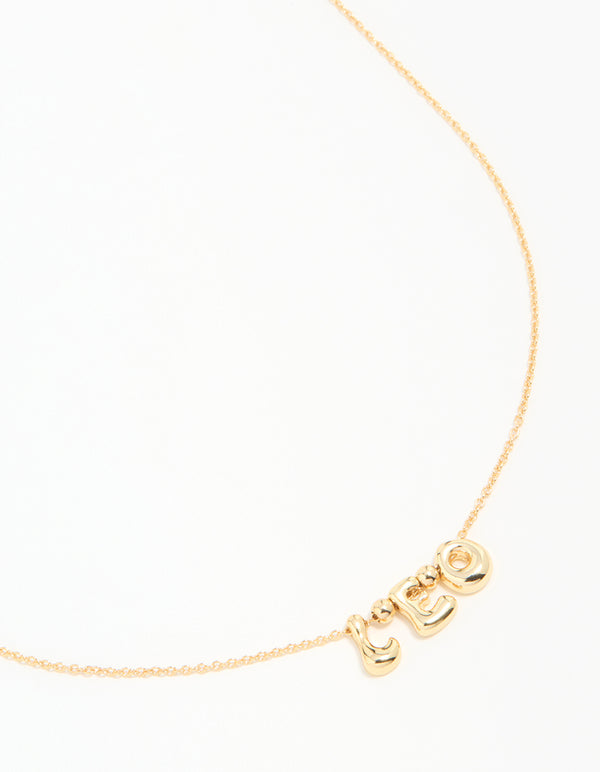 Gold Plated Bubble Leo Pendant Necklace