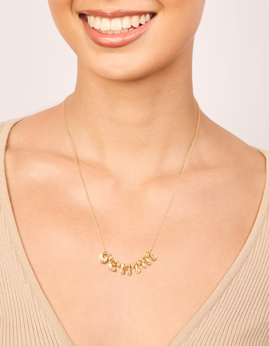 Gold Plated Bubble Gemini Necklace