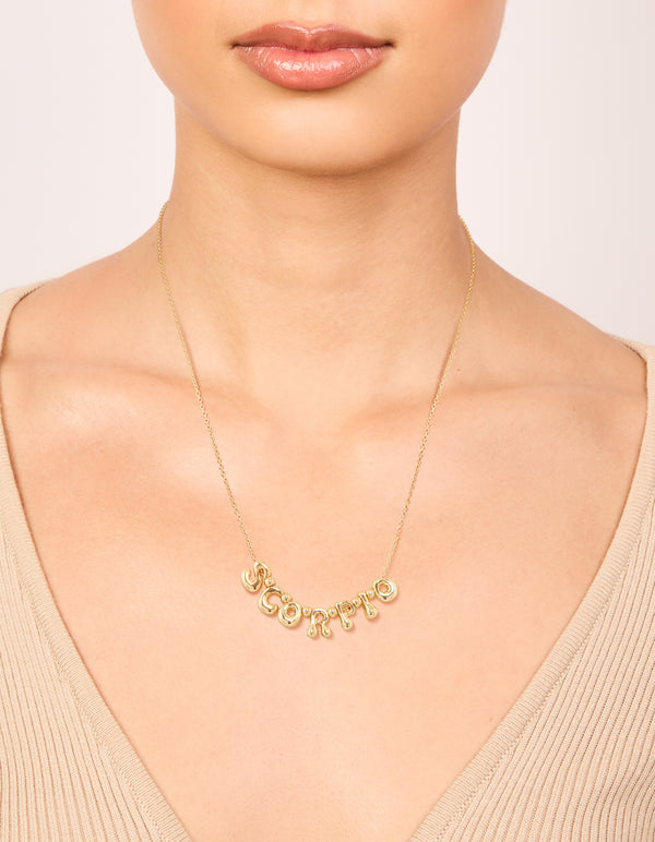 Gold Plated Bubble Scorpio Necklace
