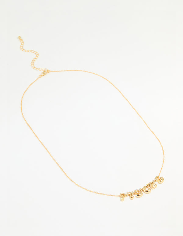 Gold Plated Bubble Pisces Pendant Necklace