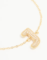 Gold Plated Cubic Zirconia Bubble J Pavé Toggle Bracelet - link has visual effect only